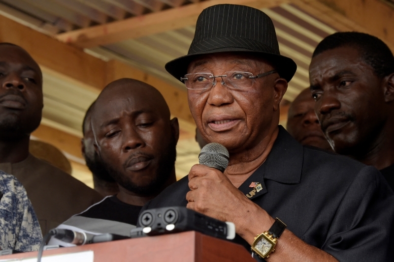 Outgoing Liberian Vice President Joseph Boakai in Monrovia on 29 December 2017.