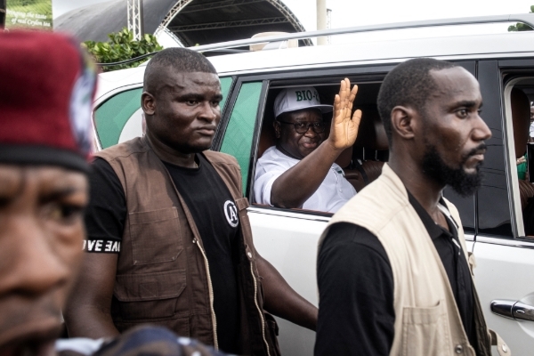 Sierra Leone President Julius Maada Bio in Freetown, 20 June 2023.