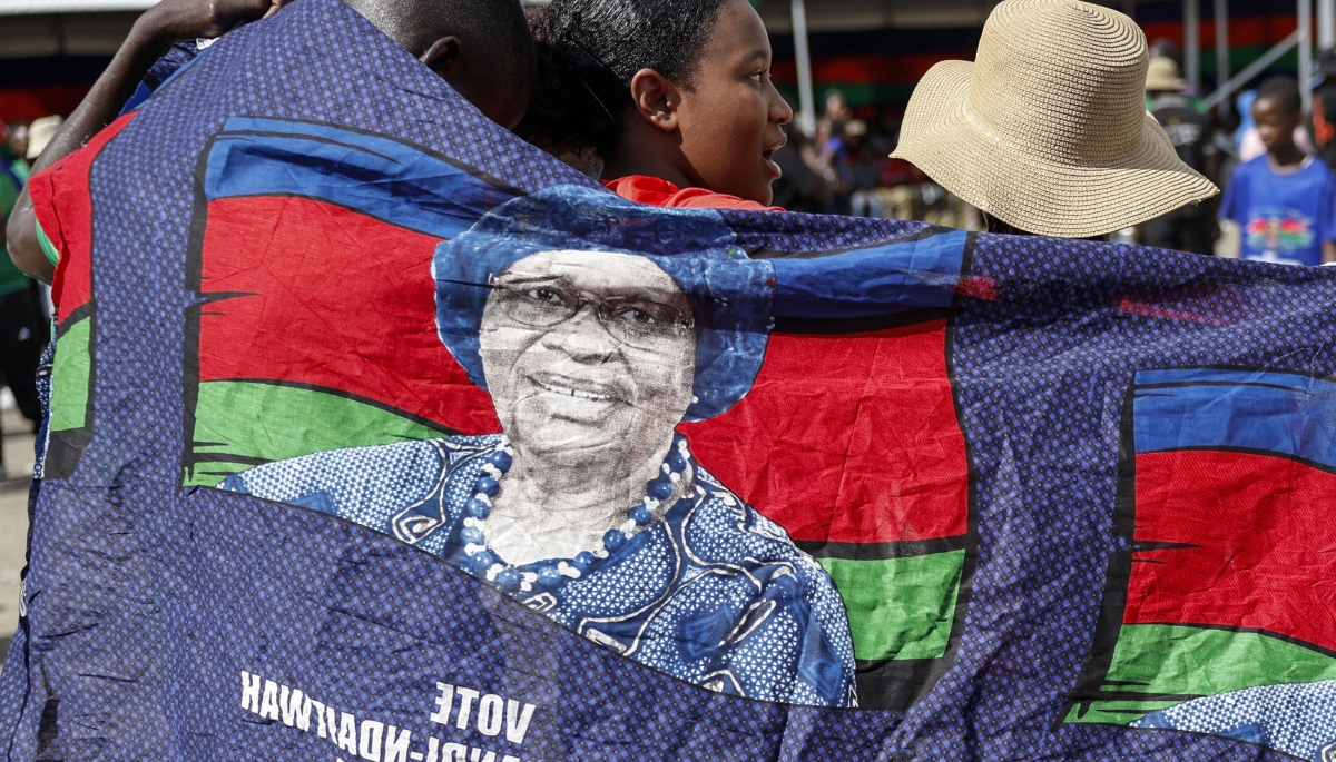 Supporters of Netumbo Nandi-Ndaitwah during a campaign rally in Windhoek, 24 November 2024.
