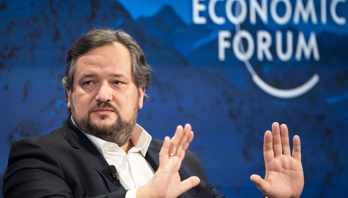 Société Générale CEO Slawomir Krupa at the World Economic Forum, Davos, Switzerland, 17 January 2024.