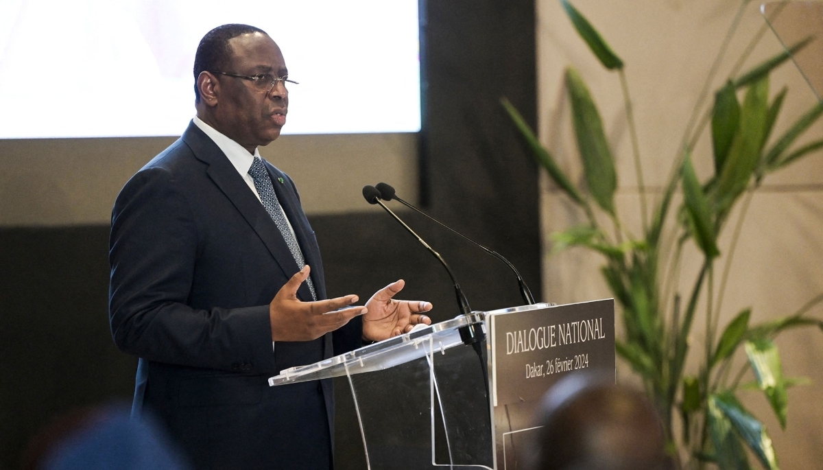 Former Senegalese President Macky Sall in February 2024 near Dakar.