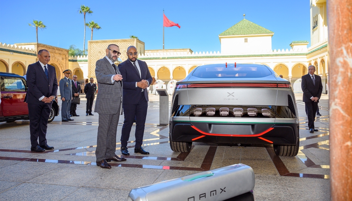 Mohammed VI at the presentation ceremony for the first Neo Motors model in Rabat, 15 May 2023.