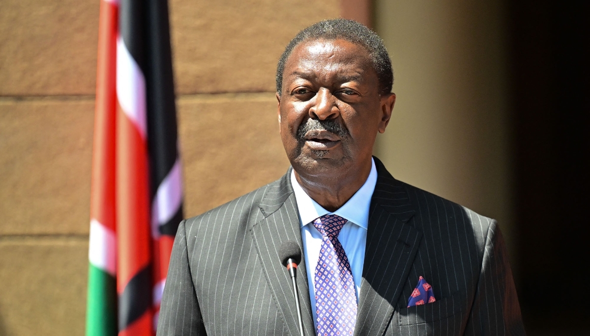 Kenyan Prime Cabinet Secretary Musalia Mudavadi speaks in Nairobi in January 2026.