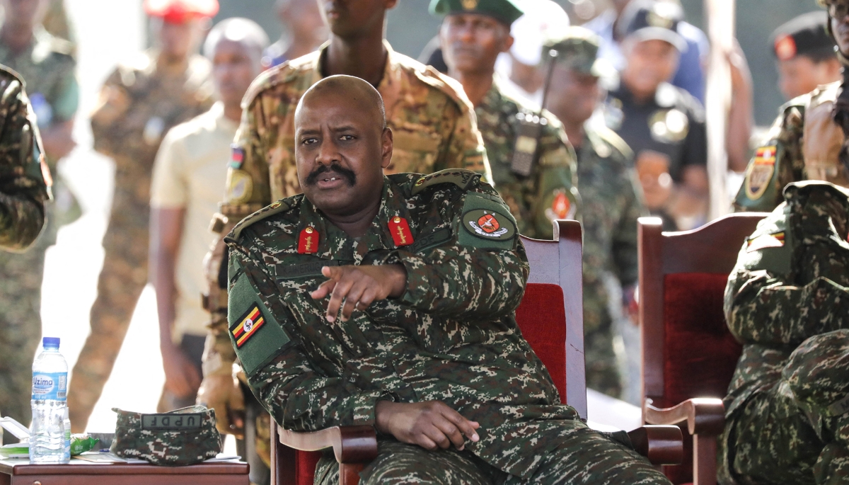 General Muhoozi Kainerugaba, Uganda's Chief of Defence Forces, in Kampala, 13 May 2025.