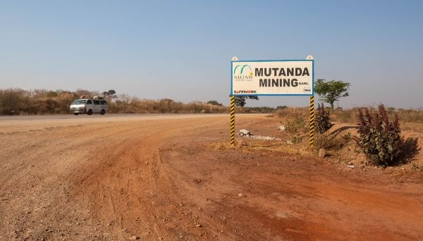 The entrance to Mutanda Mine in the DRC on 19 June 2023.