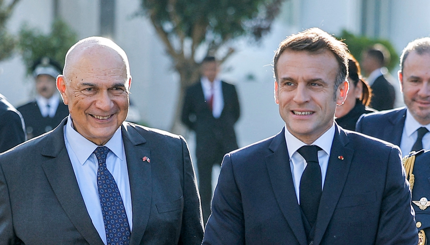 OCP Group CEO Mostafa Terrab and French President Emmanuel Macron in Rabat, on 30 October 2024.