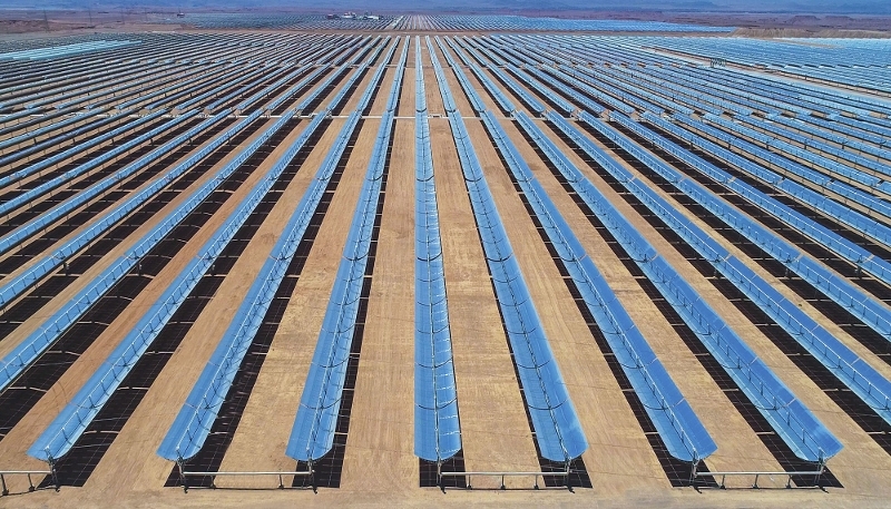 Noor II solar panel plant, Ouarzazate, Morocco, 2018.