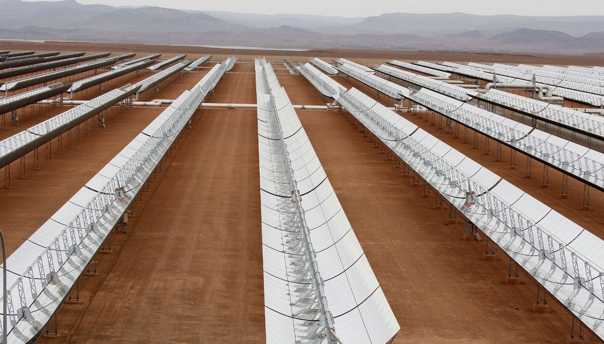 Thermosolar power plant Noor II, near the city of Ouarzazate, 2016.