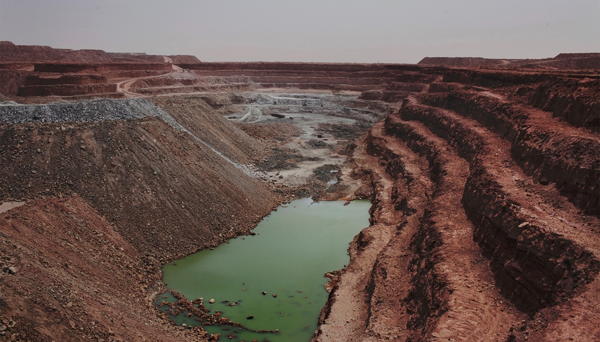View of Tamgak open-pit uranium mine from Areva Somair site in Arlit, Niger on 25 September 2013.