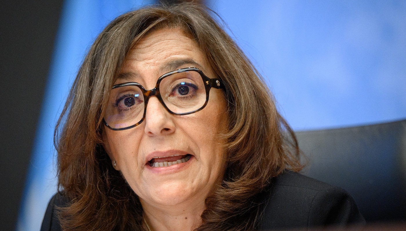 Swiss-Jordanian-Palestinian lawyer Mona Rishmawi at the UN in 2021.