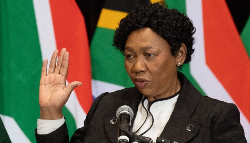 South African Defense Minister Angie Motshekga in Cape Town, South Africa, July 2024. 