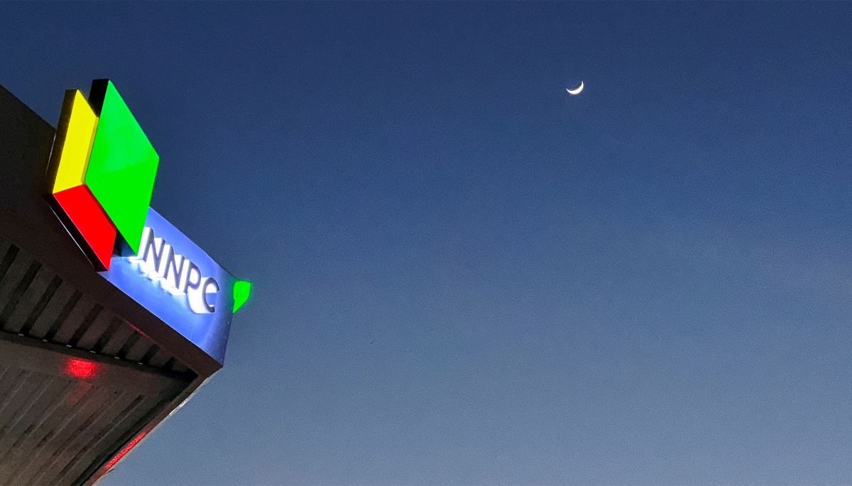 The logo of the Nigerian oil company in Abuja, August 2022. 