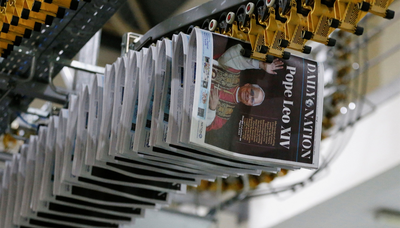 The Nation Media Group printing press on the outskirts of Nairobi, in May 2025.