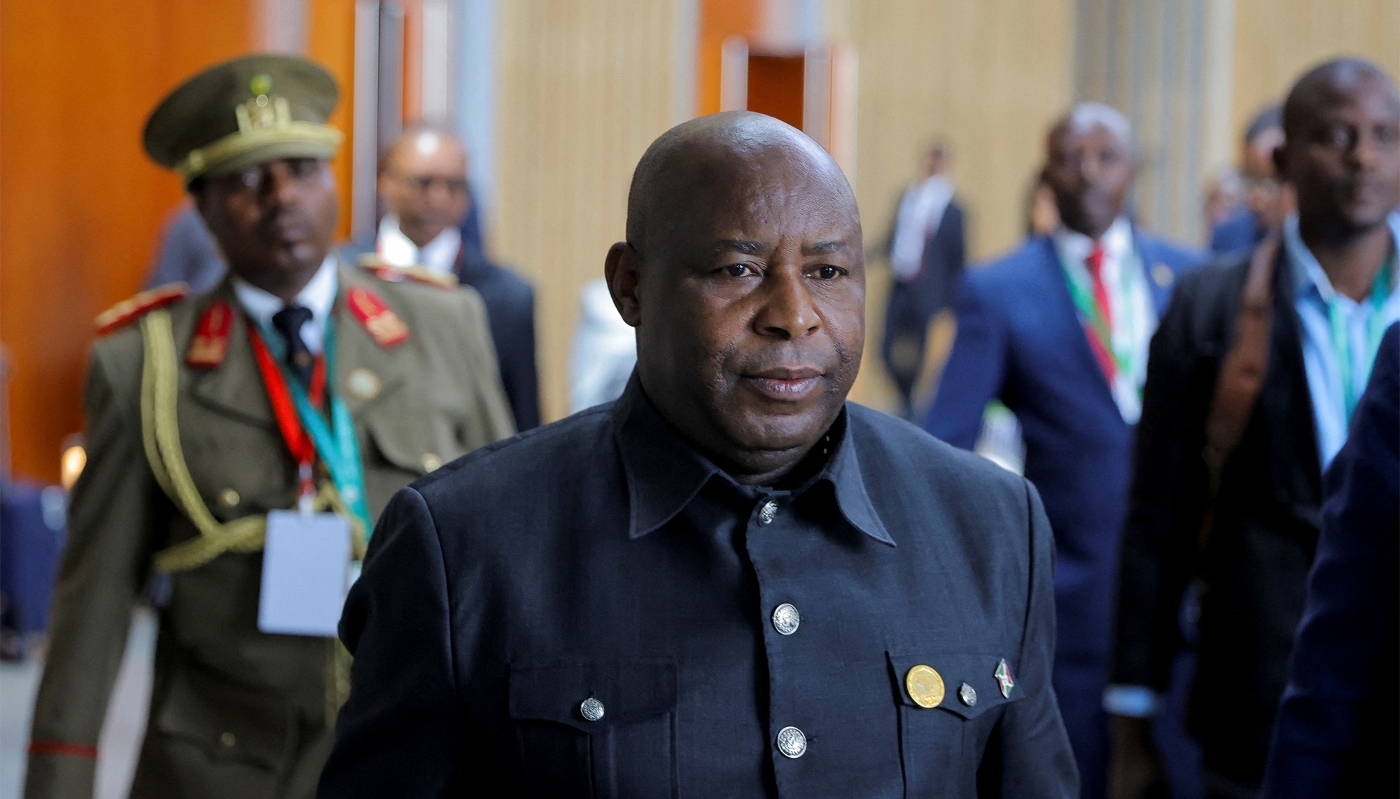 President of Burundi Évariste Ndayishimiye in Addis Ababa in February 2025.