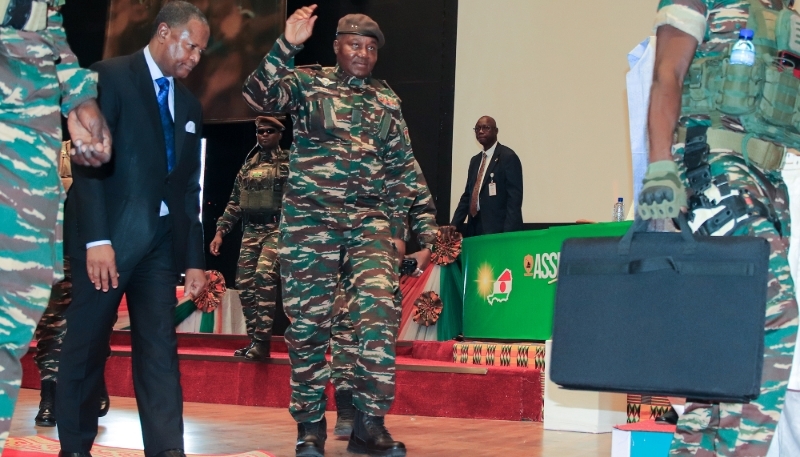 Junta leader Abdourahamane Tchiani in Niamey on 15 February 2025.