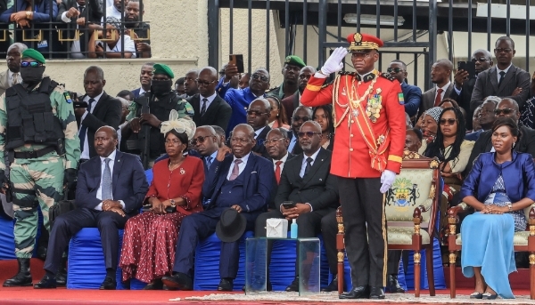 The head of the junta, General Brice Oligui Nguema, in Libreville, Gabon, on 4 September 2023.