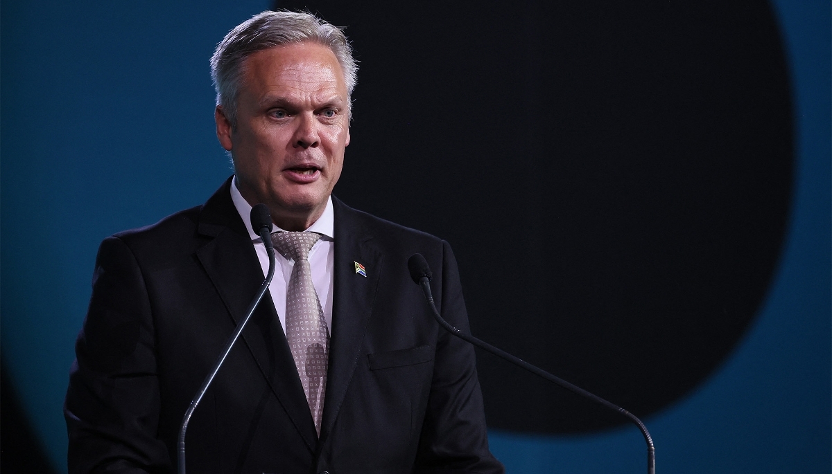 South African Minister of Forestry, Fisheries and the Environment Willie Aucamp in Johannesburg on 21 November 2025. 