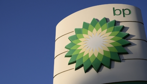 The logo of British oil and gas company BP on 29 July 2024.