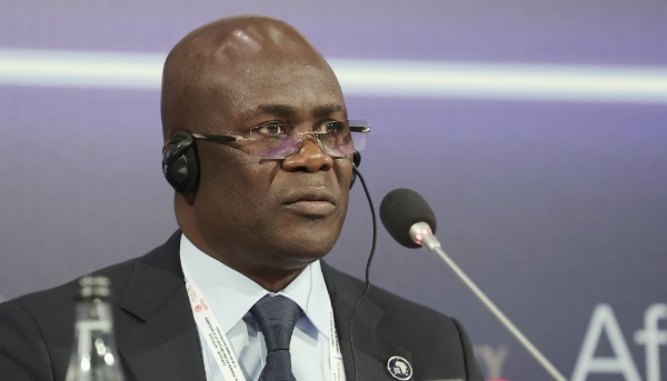 DRC portfolio minister, Jean-Lucien Bussa Tongba, during the third Turkey-Africa Economic and Business Forum in Istanbul on 21 October 2021.