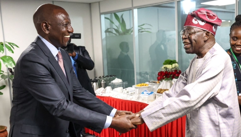 William Ruto and Bola Ahmed Tinubu in Nairobi, on 16 July 2023.