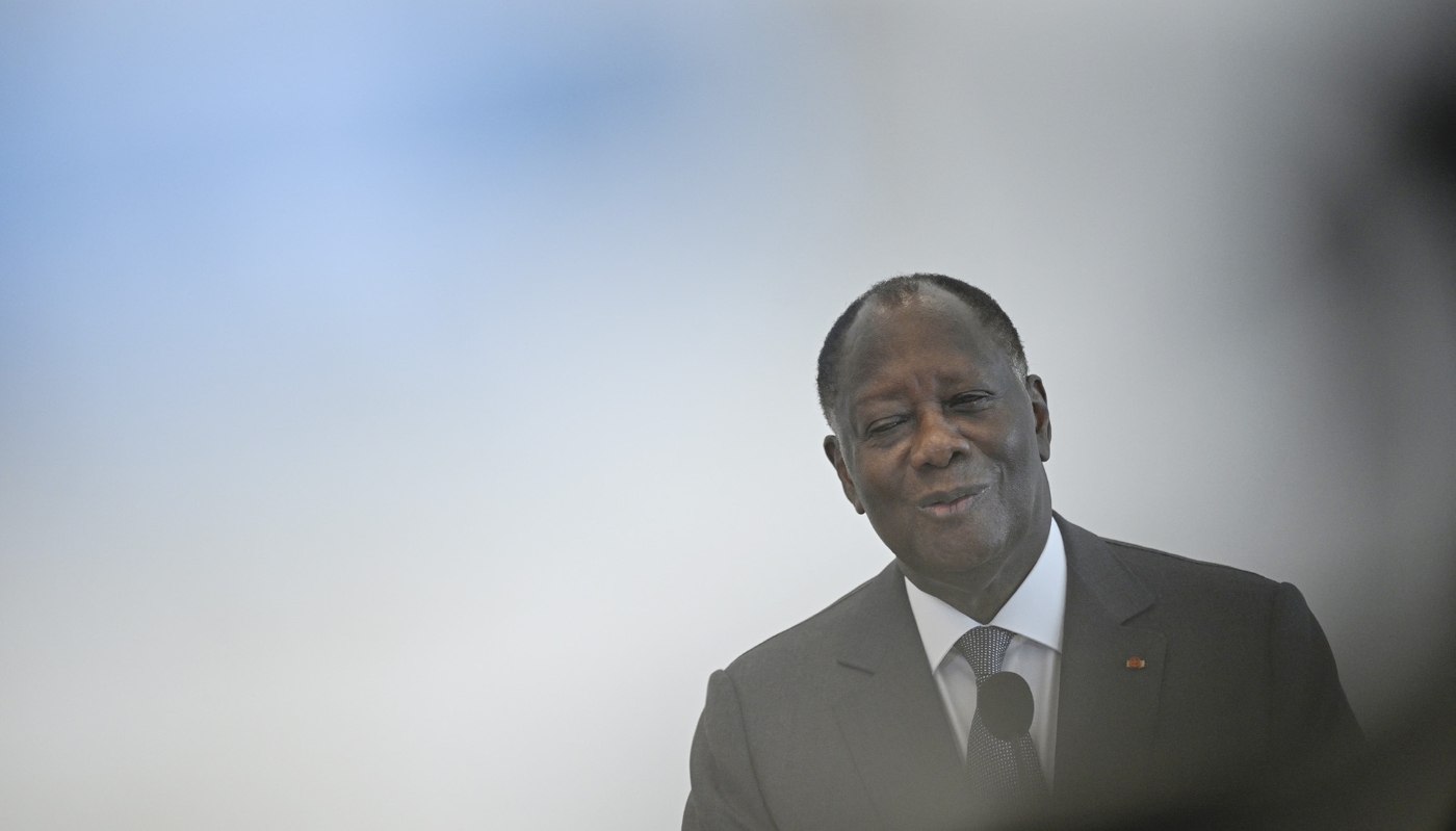 Alassane Ouattara following his meeting with US Secretary of State Antony Blinken in Abidjan on 23 January 2024.