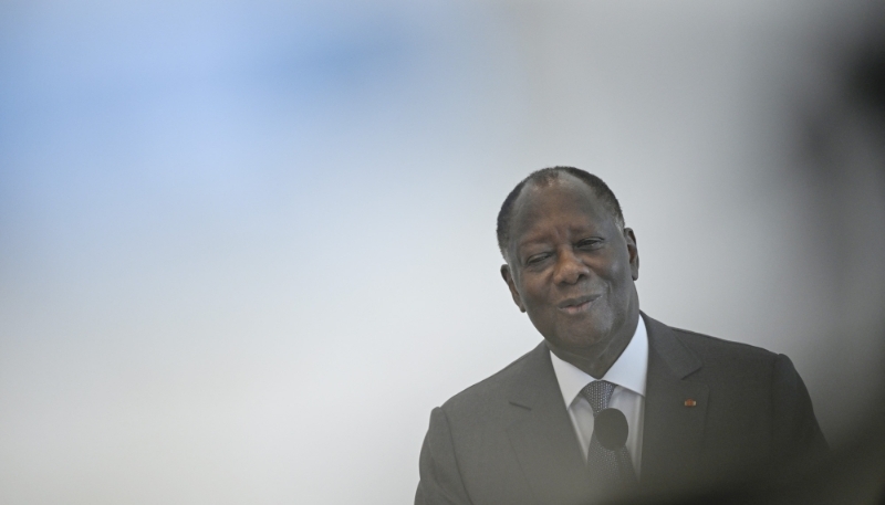Alassane Ouattara following his meeting with US Secretary of State Antony Blinken in Abidjan on 23 January 2024. 
