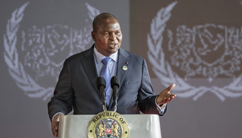 President Faustin-Archange Touadéra during peace talks between the South Sudan government and rebel groups in Nairobi on 9 May 2024.