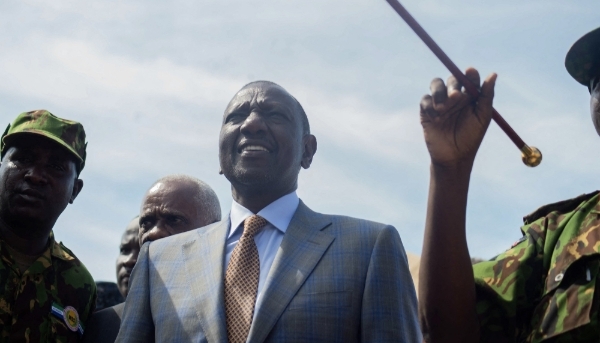 William Ruto arrives at the Toussaint Louverture airport in Port-au-Prince, Haiti, 21 September 2024.