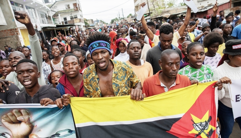 A protest against presidential election results, in Maputo on 6 November 2024.