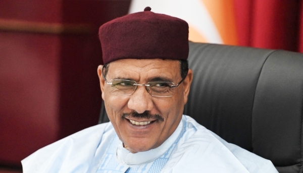 Niger's former president, Mohamed Bazoum, in Niamey on 2 May 2022.