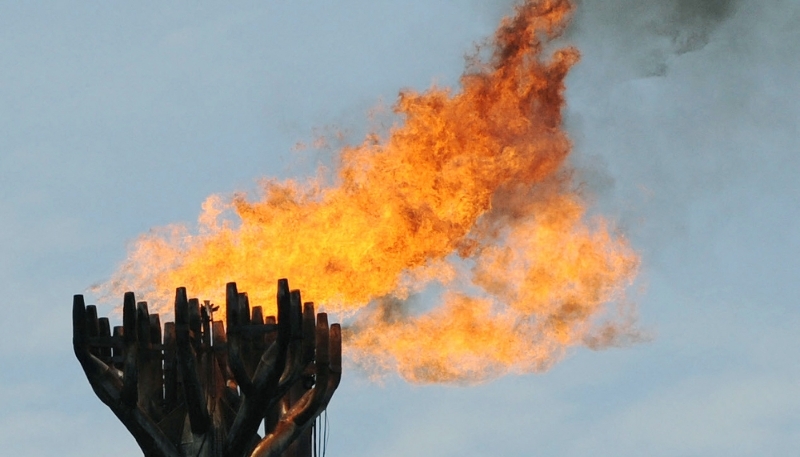 Gas flaring near Port Harcourt, Nigeria, in 2009.