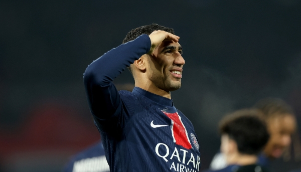 Achraf Hakimi at PSG's Parc des Princes stadium, Paris, 30 November 2024. 