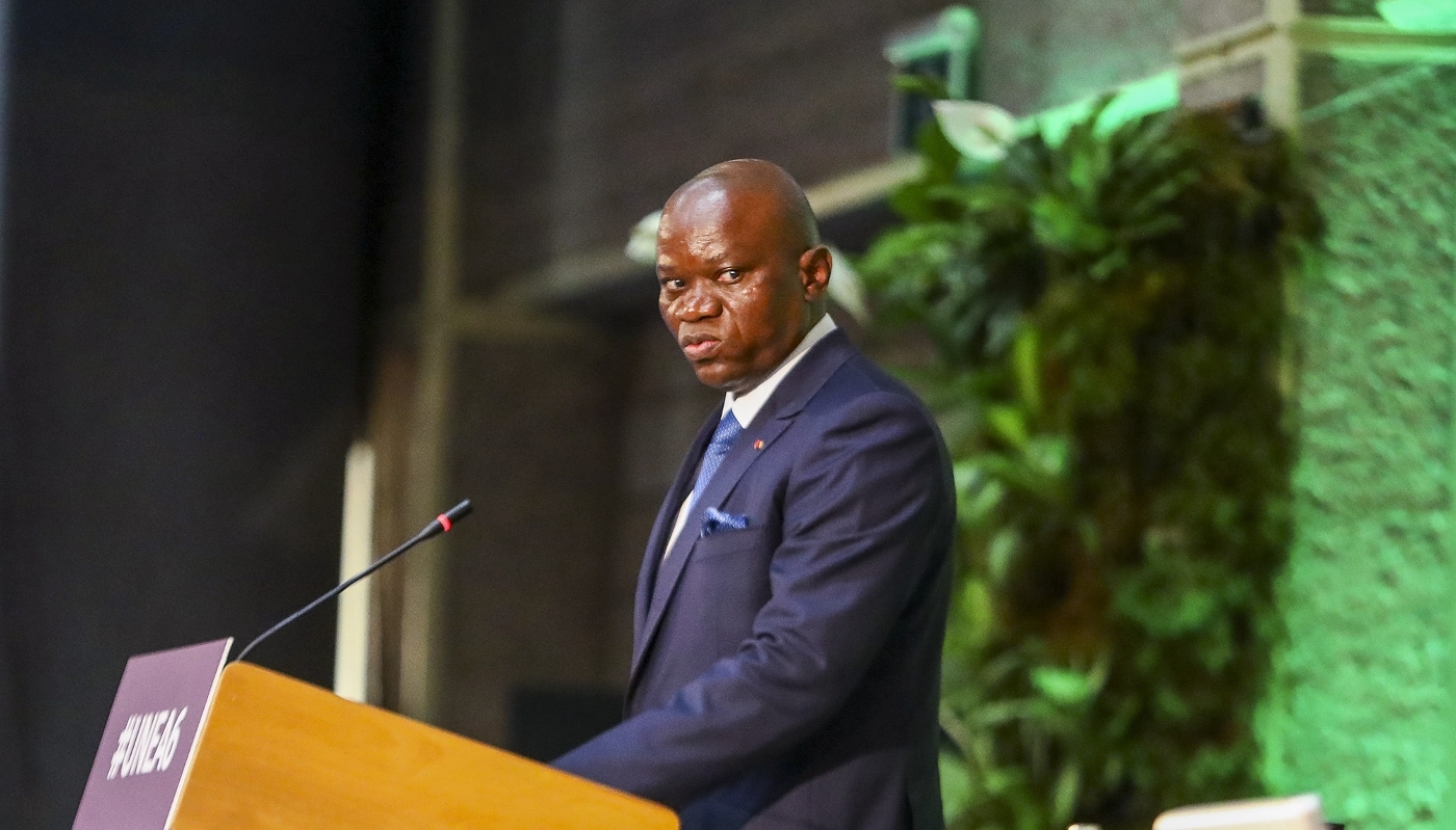 Brice Oligui Nguema during the high-level segment of the Sixth Session of UN Environment Assembly in Nairobi, 29 February 2024.