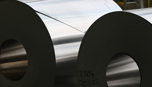 Rolls of aluminium foil.