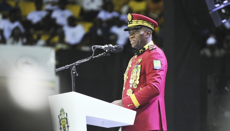 Brice Clotaire Oligui Nguema at the opening of the National Dialogue in Gabon at the Libreville Gymnasium, 2 April 2024. 