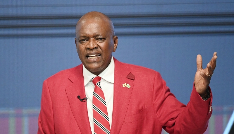 Mokgweetsi Masisi during the presidential debate in Gaborone on 24 October 2024.