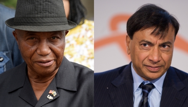 Joseph Boakai and Lakshmi Mittal.