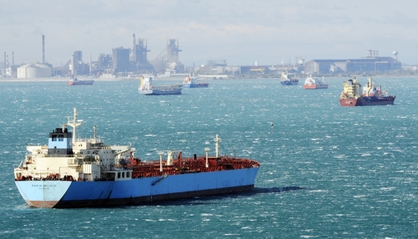 Tankers at Marseille port on 17 October 2010.