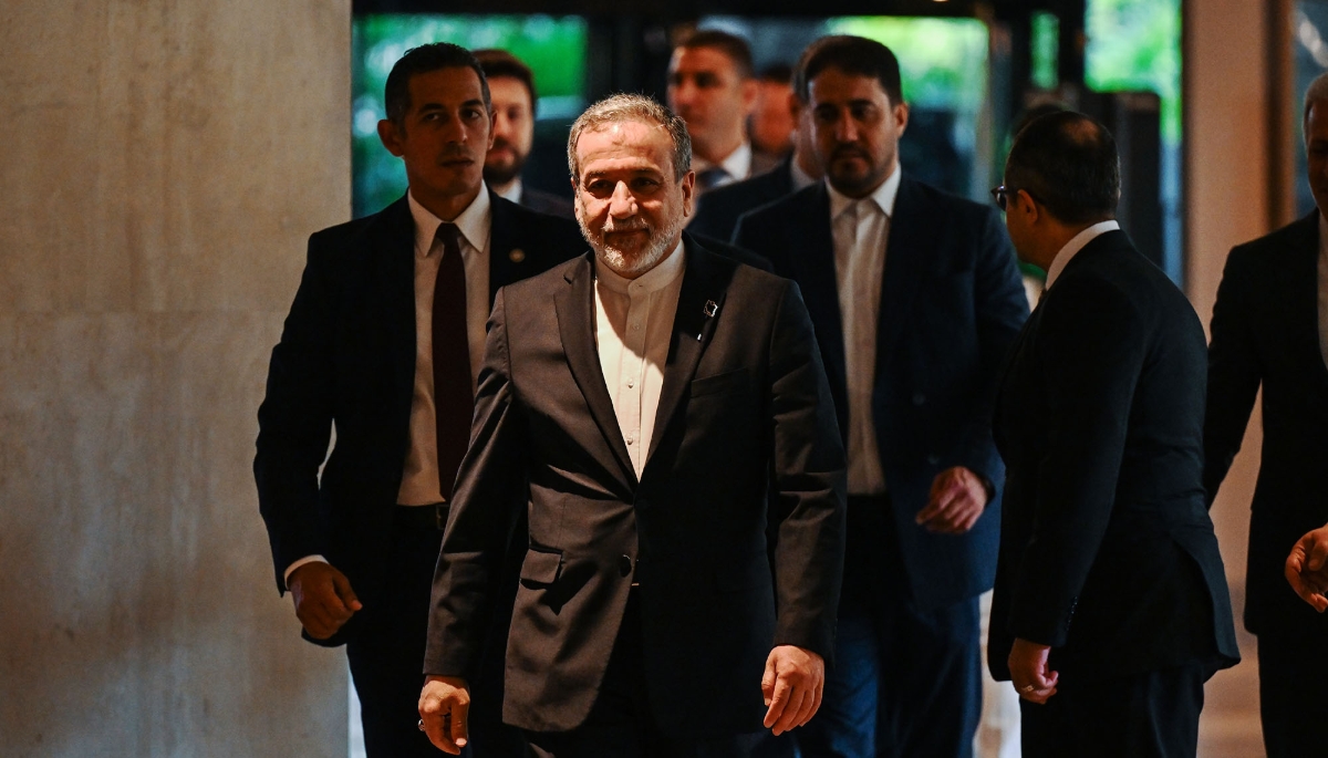 Iranian Foreign Minister Abbas Araghchi arrives to meet Egyptian Foreign Minister Badr Abdelatty at the Hilton Cairo Heliopolis hotel in Cairo, Egypt, 2 June 2025. 