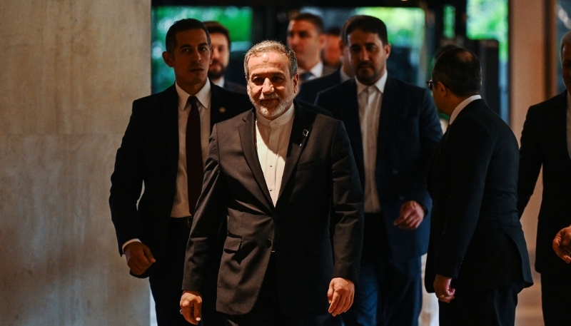 Iranian Foreign Minister Abbas Araghchi arrives to meet Egyptian Foreign Minister Badr Abdelatty at the Hilton Cairo Heliopolis hotel in Cairo, Egypt, 2 June 2025. 