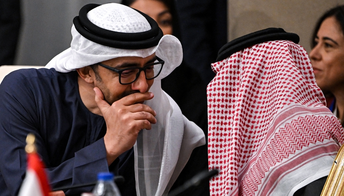 UAE's Foreign Minister Sheikh Abdullah bin Zayed Al Nahyan in Aqaba, Jordan on 14 December 2024. 