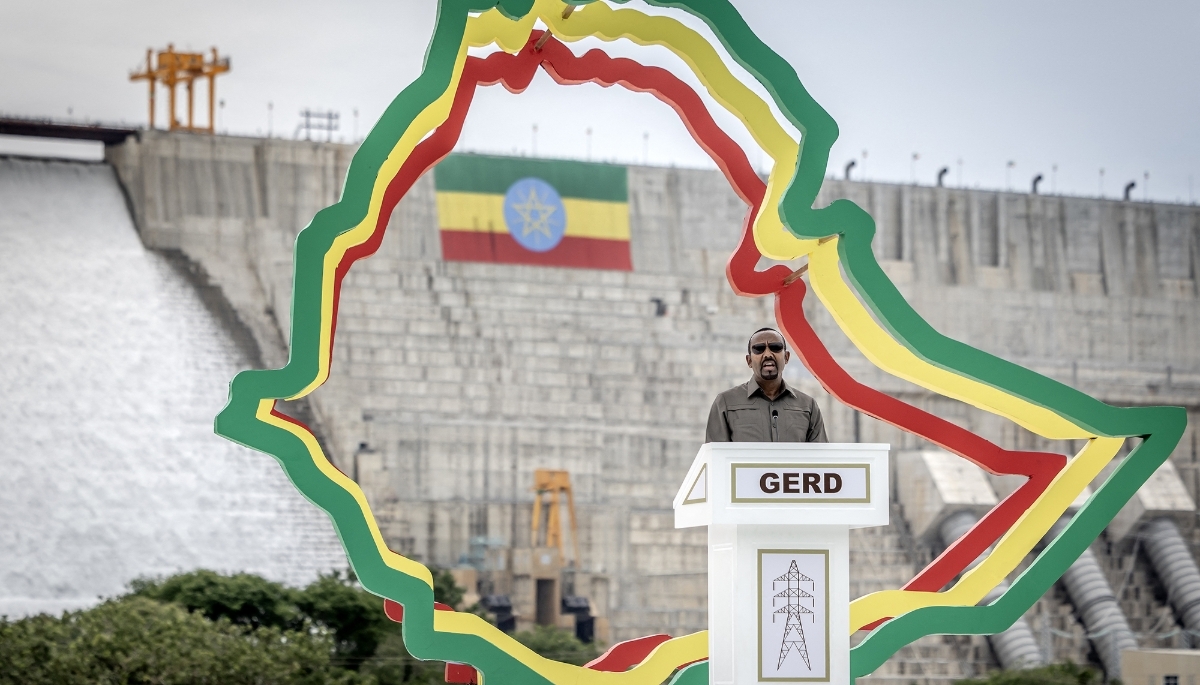 Ethiopian PM Abiy Ahmed at the official inauguration of the Grand Ethiopian Renaissance Dam (GERD) in Guba, on 9 September 2025.