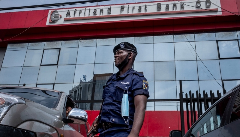 The head office of Afriland First Bank, in Kinshasa, in April 2021. 