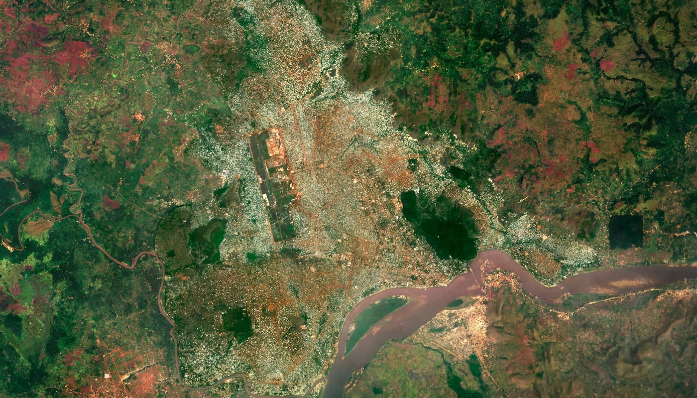 Satellite image of Bangui collected on January 2020.