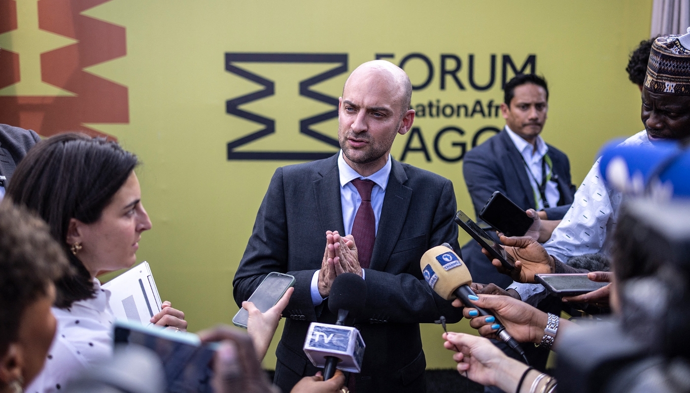 French Foreign Minister Jean-Noël Barrot in Lagos, Nigeria in October 2025.