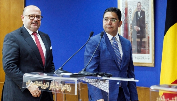 Former foreign minister of Belgium Bernard Quintin and Foreign Minister of Morocco Nasser Bourita in Rabat, 29 January 2025.
