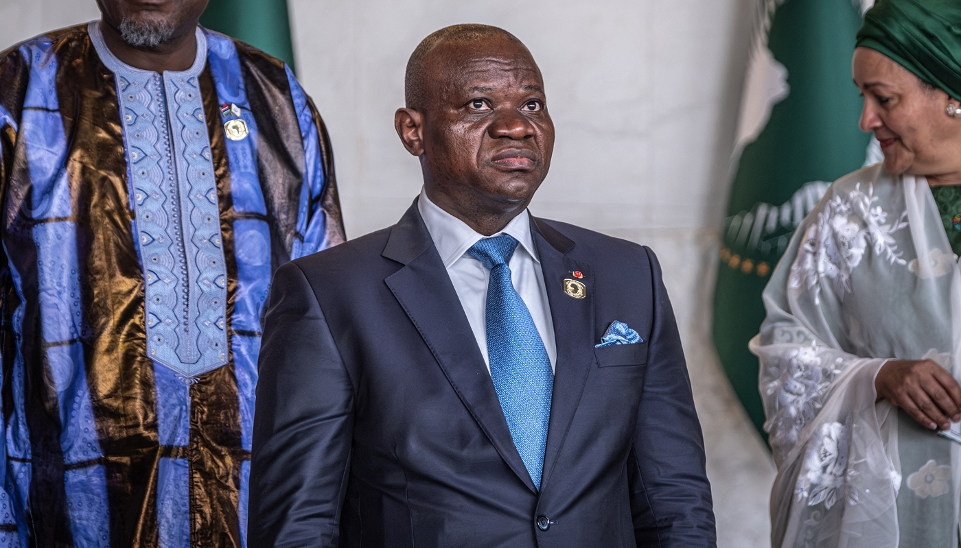 Gabonese President Brice Clotaire Oligui Nguema in Addis Ababa, February 2026.