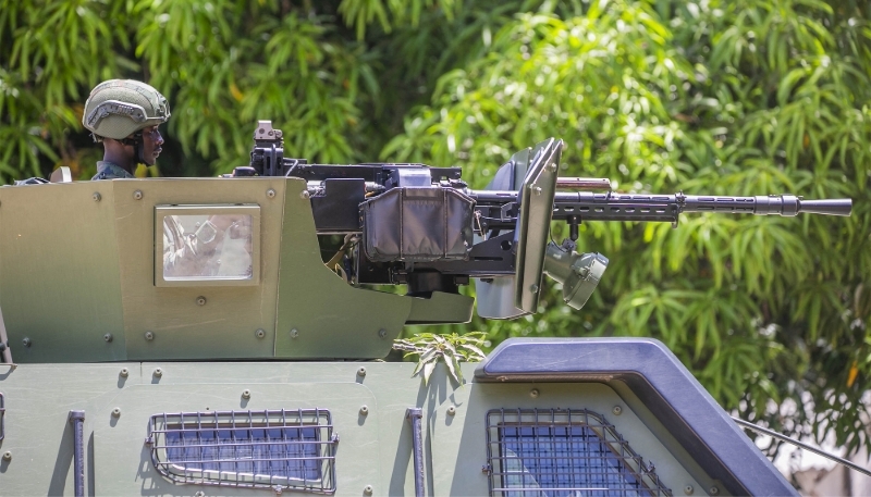 A Rwandan soldier in Palma, in the province of Cabo Delgado, Mozambique, on 18 December 2023.