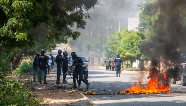 Members of the Cameroonian police in Garoua, Cameroon, on 21 October 2025.