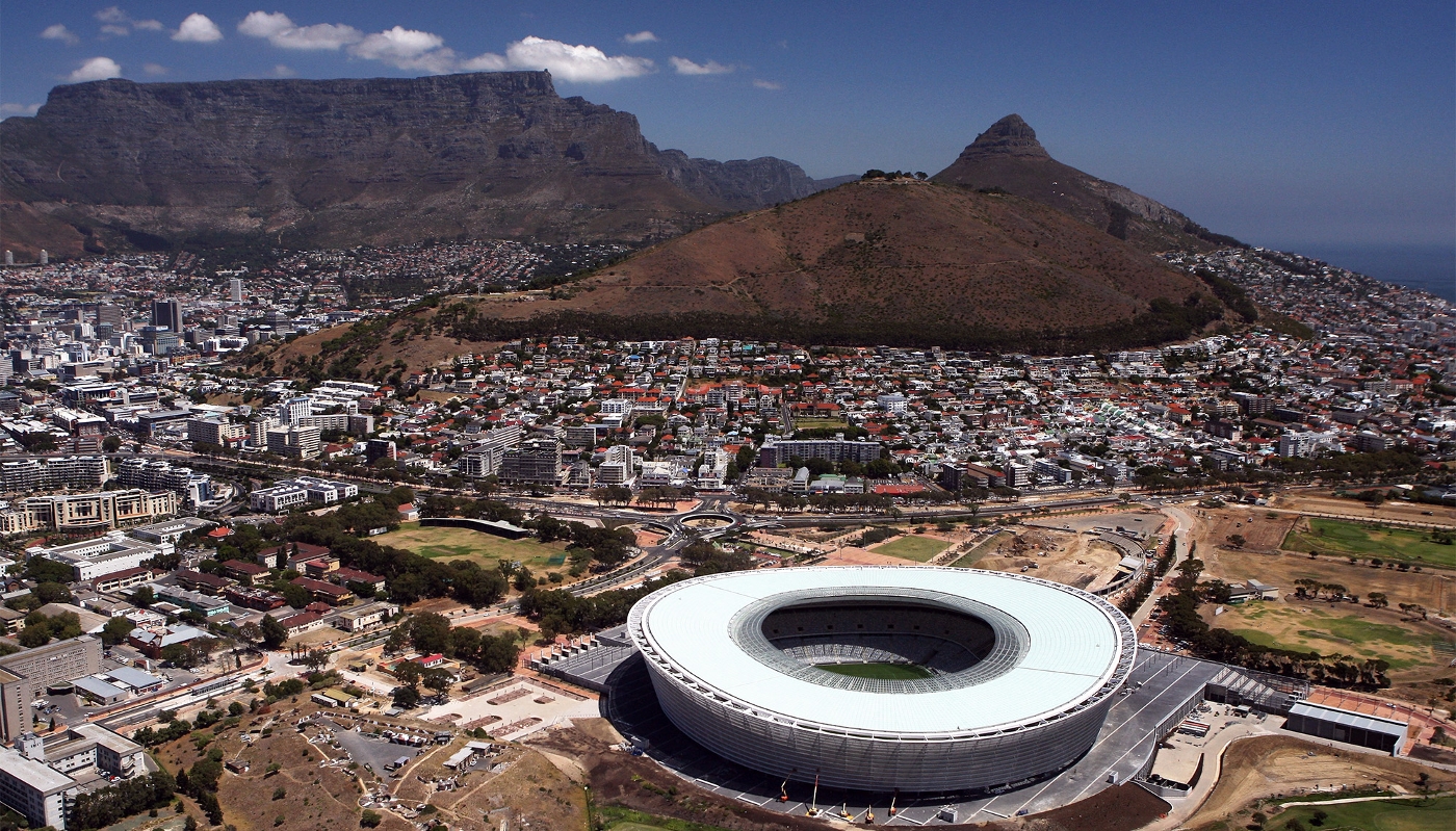 An aerial view of Cape Town, South Africa, 26 January 2010.